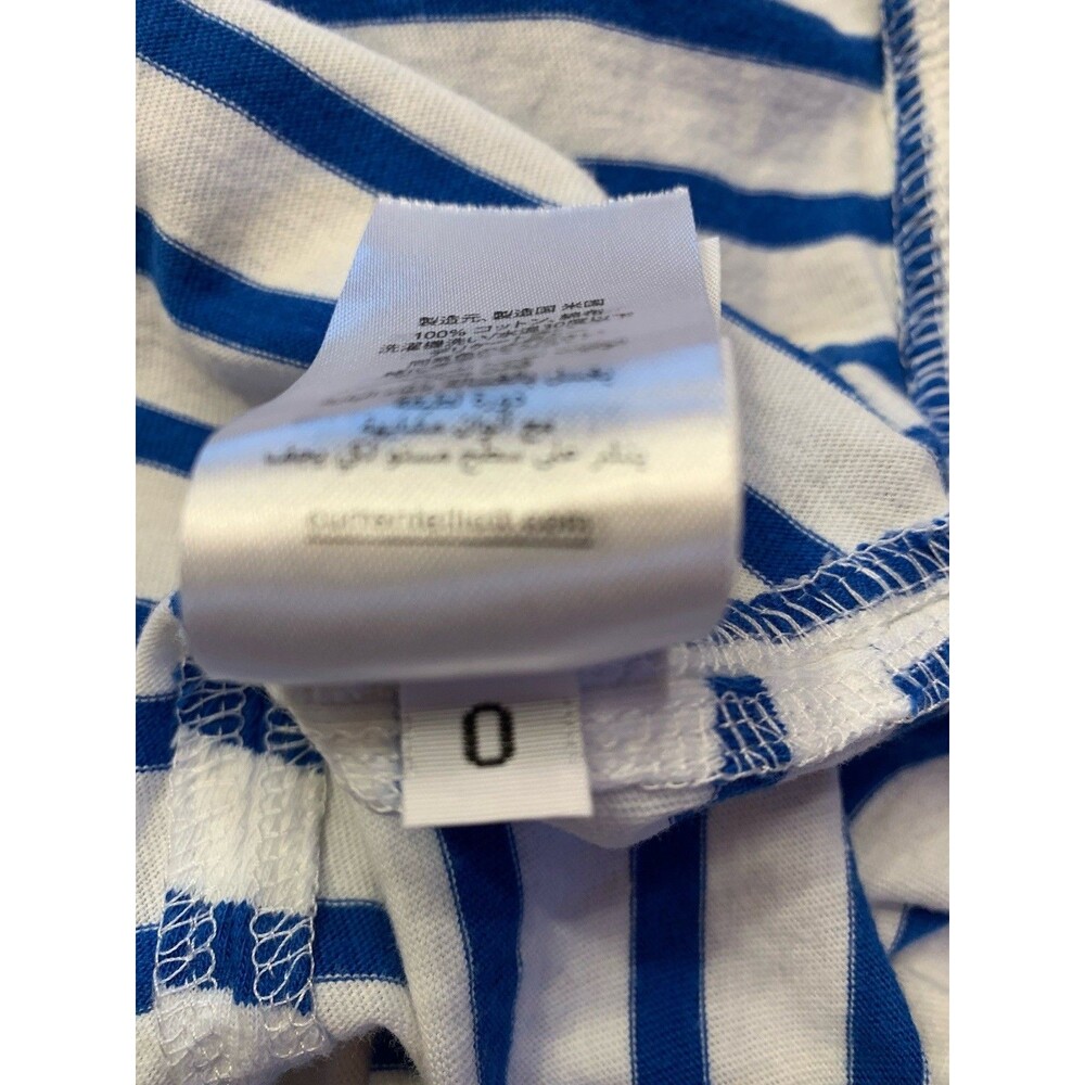 $120 Current Elliott Tank Top Side Slit Ruffle Striped Blue/Wht Size 0 *Note - Picture 10 of 12